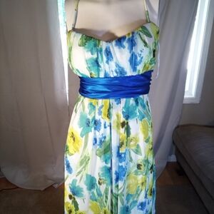 Jolie Blue and Green Sundress with Sweetheart Neckline